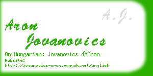 aron jovanovics business card